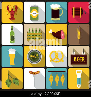 Beer icons set, flat style Stock Vector Image & Art - Alamy