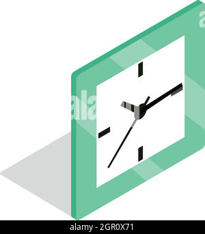 Square clock icon, isometric 3d style Stock Vector