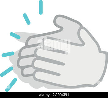 Applause, clapping hands icon, isometric 3d style Stock Vector
