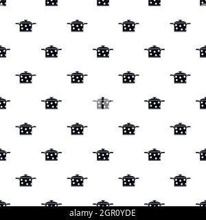 Pot with polka dots pattern, simple style Stock Vector