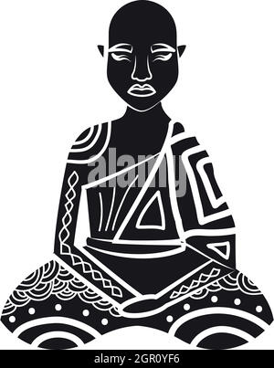 Thai monk icon in simple style Stock Vector