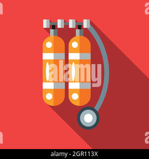Aqualung icon in flat style Stock Vector