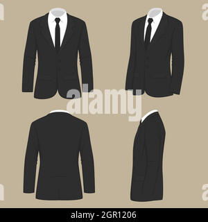 suit uniform, back side view of jacket Stock Vector