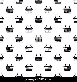 Shopping cart pattern, simple style Stock Vector
