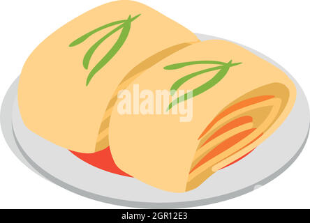 Kimchi, korean food icon, isometric 3d style Stock Vector