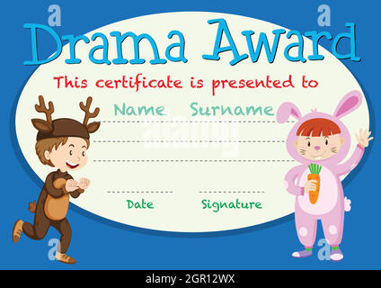 Drama student award template Stock Vector