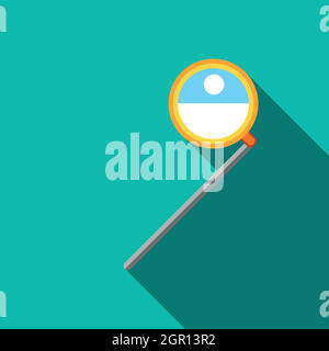 Magnifying glass icon, flat style Stock Vector