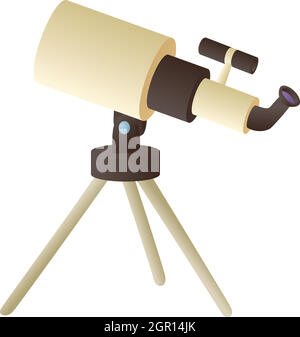 Telescope icon in cartoon style Stock Vector