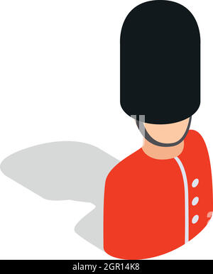 Royal guardsman icon, isometric 3d style Stock Vector