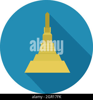 Golden Mount,Thailand icon in flat style Stock Vector