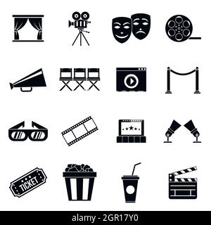 Popcorn icons set, simple style Stock Vector Image & Art - Alamy