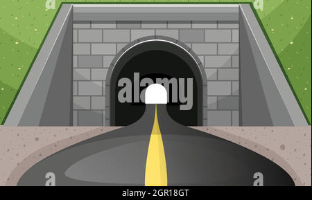 Road going through the tunnel Stock Vector Image & Art - Alamy