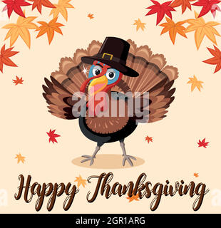 Happy thanksgiving turkey template Stock Vector