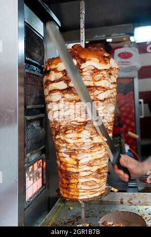 Turkish chicken meat, chicken doner kebab Stock Photo