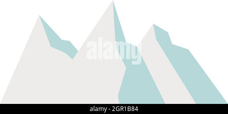 Snowy mountains icon, flat style Stock Vector