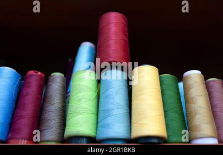 Colored yarns Stock Photo