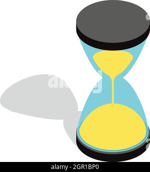 Hourglass clock icon, isometric 3d style Stock Vector