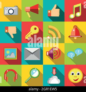 Mapping icons set, flat style Stock Vector Image & Art - Alamy