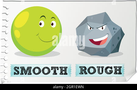 Opposite adjectives smooth and rough Stock Vector Image & Art - Alamy