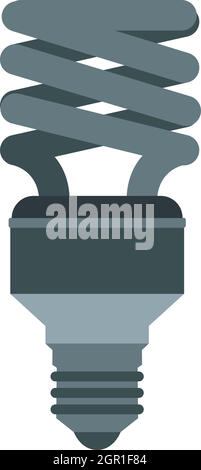 Energy saving lamp icon, flat style Stock Vector