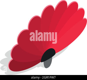 Red fan icon in isometric 3d style Stock Vector