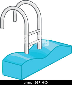 Pool with stairs icon, cartoon style Stock Vector Image & Art - Alamy