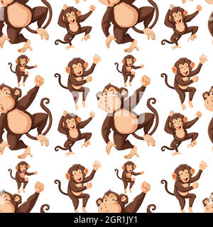 Playful monkey pattern seamless background texture repeat wallpaper ...