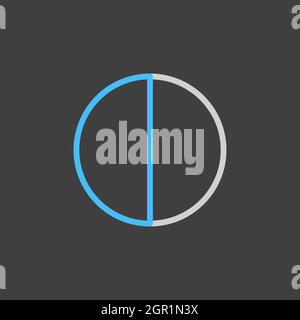Half moon vector flat icon on dark background. Weather sign Stock Vector