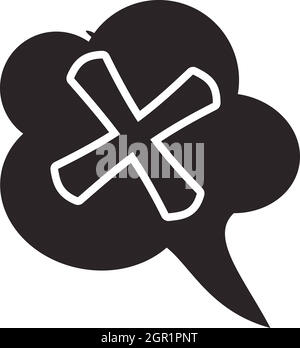 Cross in cloud icon, simple style Stock Vector