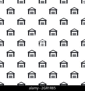 Big garage pattern, simple style Stock Vector
