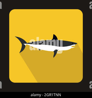 Shark icon, flat style Stock Vector
