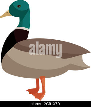 Cute Brown Chinese Goose Standing with Line Art Drawing, Animal Birds,  Vector Character Illustration, Cartoon Mascot Logo in Isolated White  Background Stock Vector Image & Art - Alamy