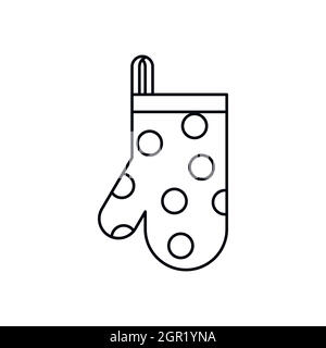 Kitchen glove icon, outline style Stock Vector