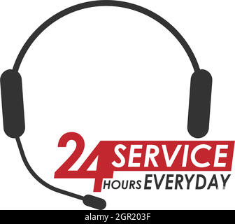 24 Hour icon logo vector illustration design Stock Vector