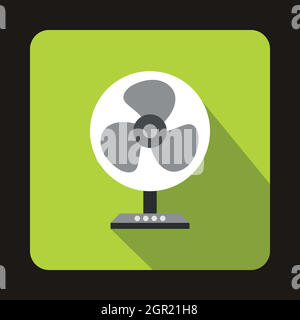 Fan icon, flat style Stock Vector