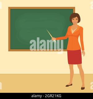 classroom in school, teacher Stock Vector