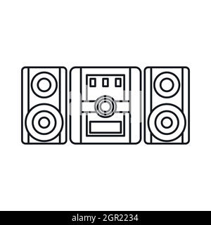 Audio system, music center icon, outline style Stock Vector