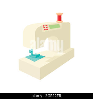 Sewing machine icon, cartoon style Stock Vector