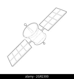 Space satellite icon, outline style Stock Vector