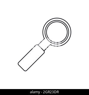 Magnifier icon, outline style Stock Vector