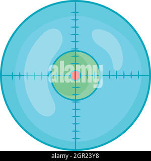 Optical sight icon in cartoon style Stock Vector