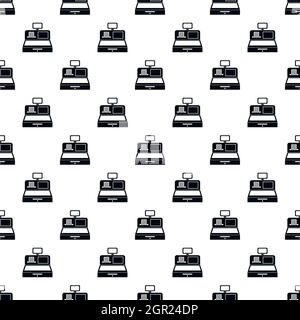 Cash register pattern, simple style Stock Vector