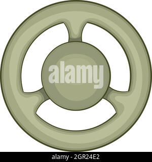 Steering wheel icon in cartoon style Stock Vector