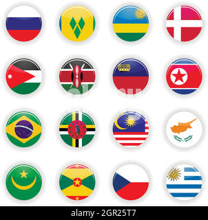 Flags set of the world Stock Vector