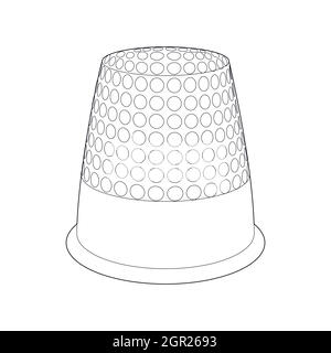 Thimble icon, outline style Stock Vector