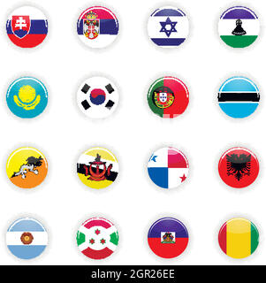 Flags set of the world Stock Vector