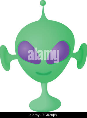 Alien icon in cartoon style Stock Vector