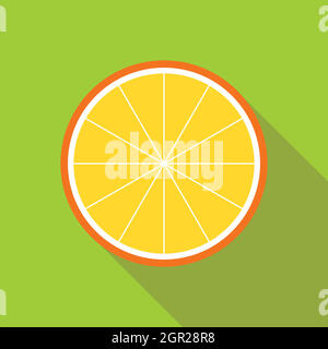 Orange slice icon, flat style Stock Vector