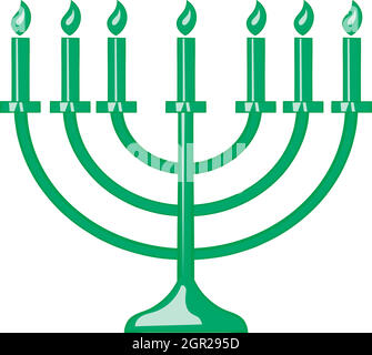 Menorah icon in cartoon style Stock Vector