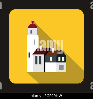 Houses icon, flat style Stock Vector